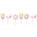Conj. 6 Velas Donuts e Flamingos