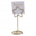 6 Suportes e Marcadores Mesa Estrela Glitter Dour