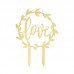 Topper Acrílico Love Dourado
