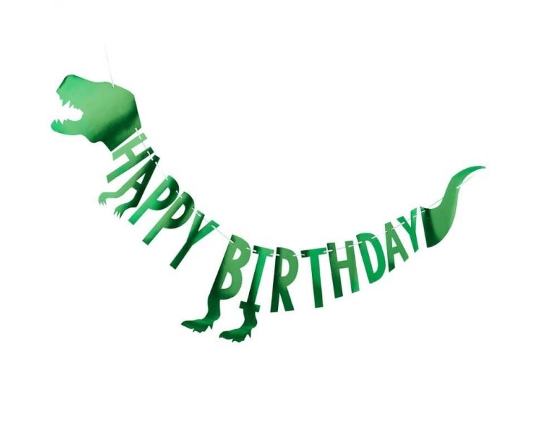 Banner Happy Birthday Dinossauro