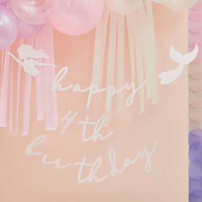 Banner Personalizável Sereias Rosa e Iridescente