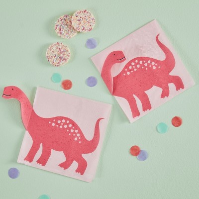 Guardanapos Dinossauros Rosa