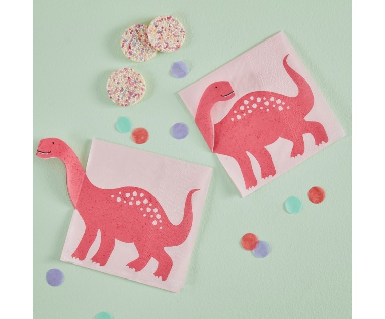 Guardanapos Dinossauros Rosa