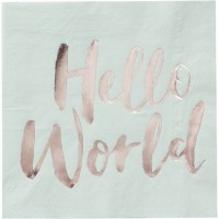 Guardanapos Menta e Rose Gold Hello World