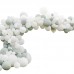 Kit Arco Balões Luxe Salva & Branco com Leques Brancos