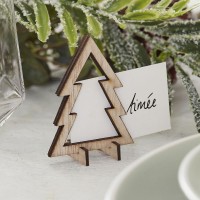 Marcador de Mesa Árvore Natal Madeira
