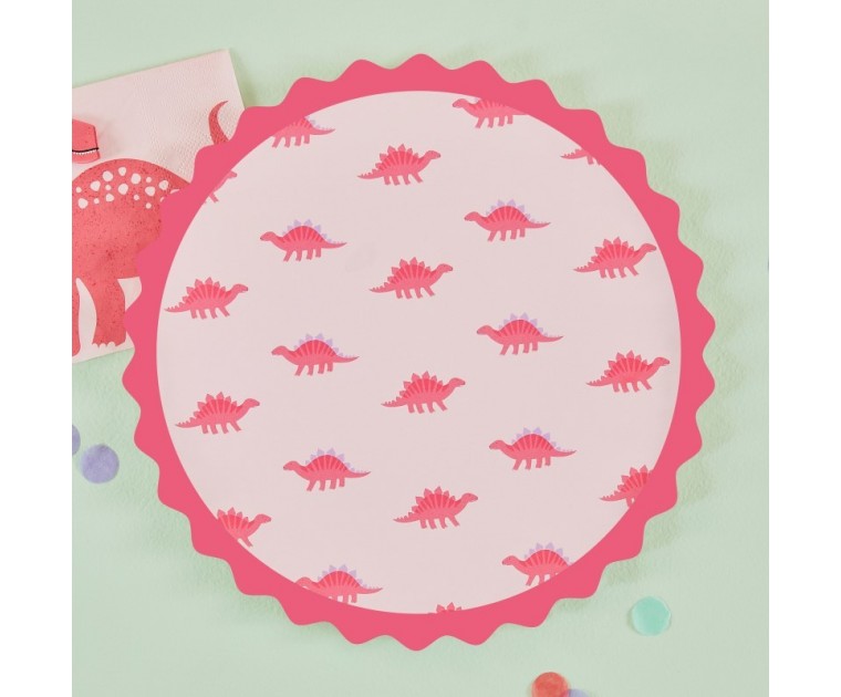 Pratos Dinossauros Rosa