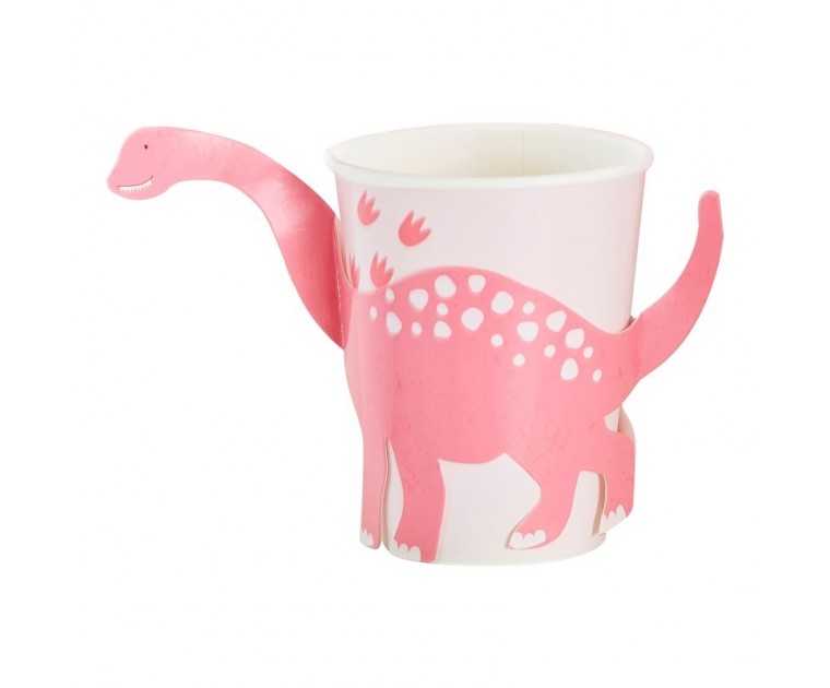 Copos Dinossauros Rosa