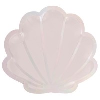 Pratos Sereias Conchas Iridescentes e Rosa