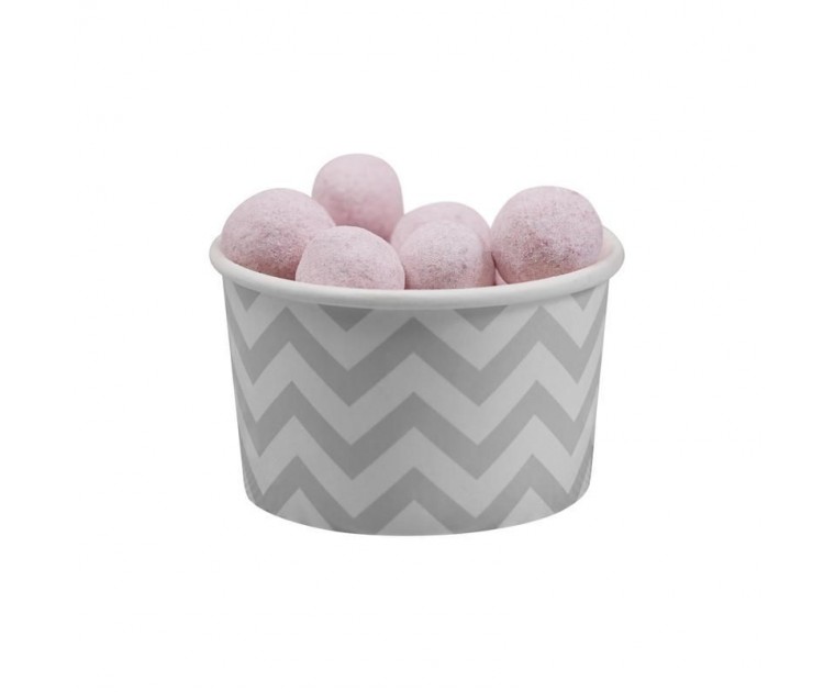 Taças de Doces e Gelados Chevron Cinza
