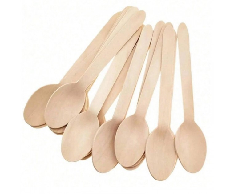 100 Colheres Madeira 16 cms