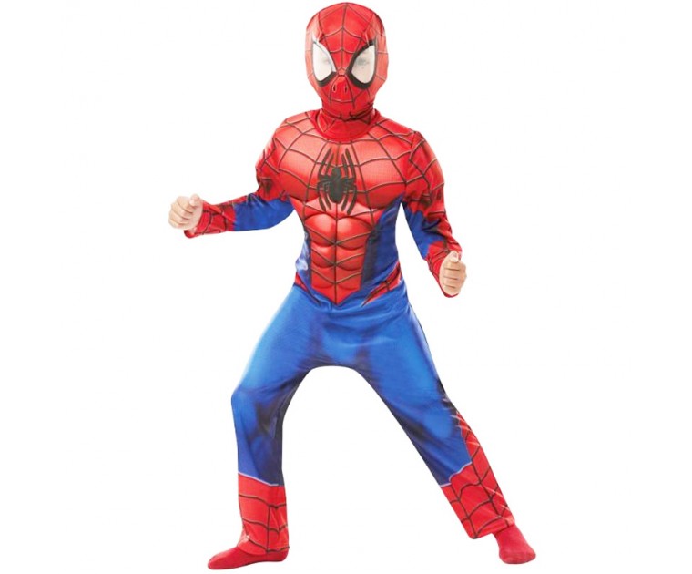 Fato e Máscara Homem Aranha Musculado 