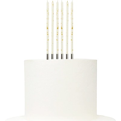 Velas Brancas Flocos Dourados Velas Brancas Flocos Dourados