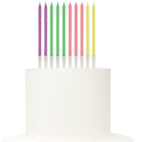 10 Velas Cores Neon