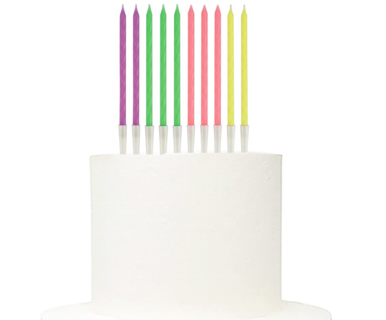10 Velas Cores Neon