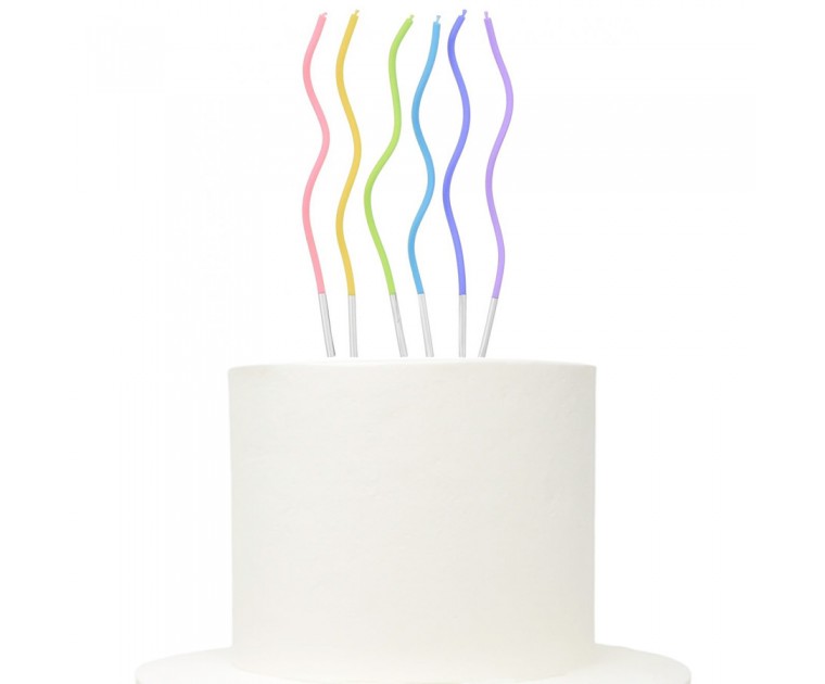 6 Velas Curvas Sortidas Macaron