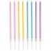 8 Velas Cores Pastel com Suporte 