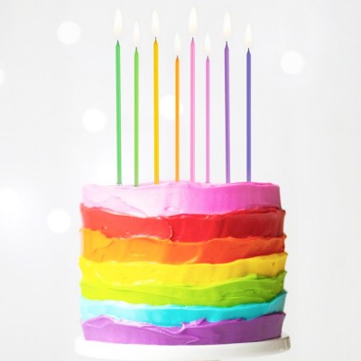 8 Velas Pastel 17 cms