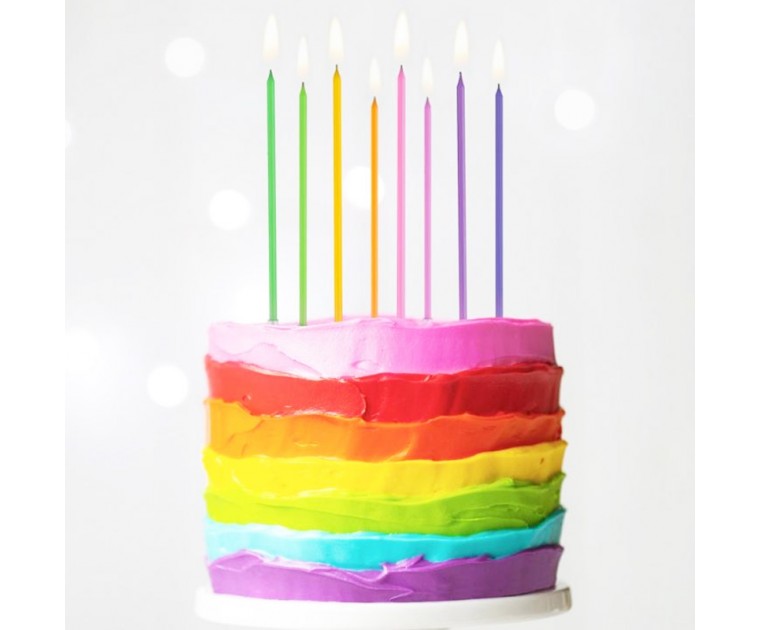 8 Velas Pastel 17 cms