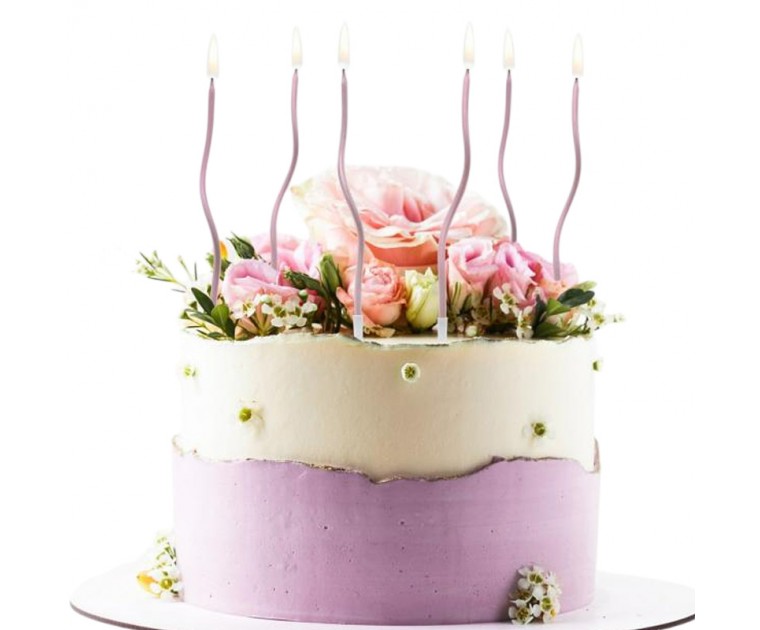 6 Velas Retorcidas Rose Gold