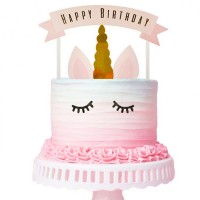 Topo Bolo Unicórnio Happy Birthday