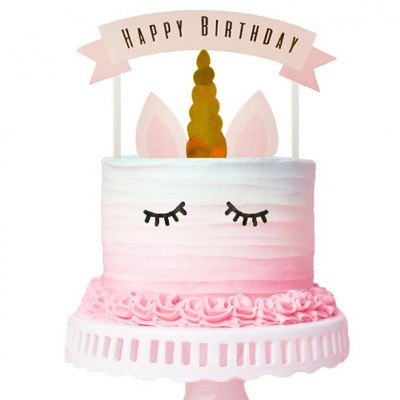 Topo Bolo Unicórnio Happy Birthday