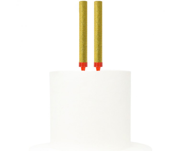 Pack 2 Foguetes Dourado Glitter 