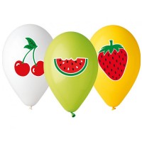 5 Balões Multicoloridos Frutas