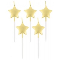 Pack 5 Velas Estrelas Douradas