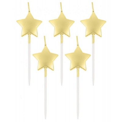 Pack 5 Velas Estrelas Douradas