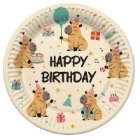 Pratos Capivara Happy Birthday