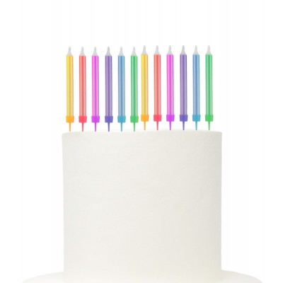 12 Velas coloridas Jumbo cores pérola sortidas