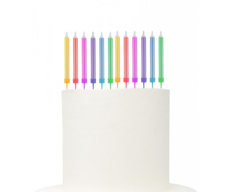 12 Velas coloridas Jumbo cores pérola sortidas