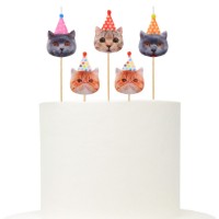 Conj. 5 Velas Gatos
