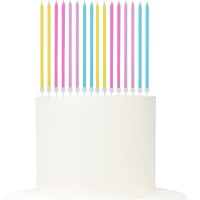 16 Velas Pastel 14 cms