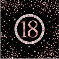 Guardanapos 18 Rose Gold c/ Brilhantes
