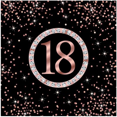 Guardanapos 18 Rose Gold c/ Brilhantes