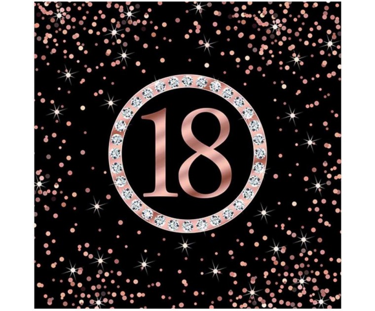 Guardanapos 18 Rose Gold c/ Brilhantes