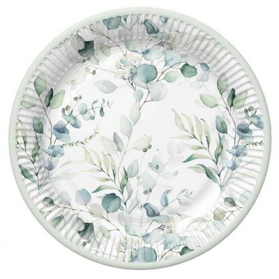 Pratos Folhas Eucalipto 23 cms