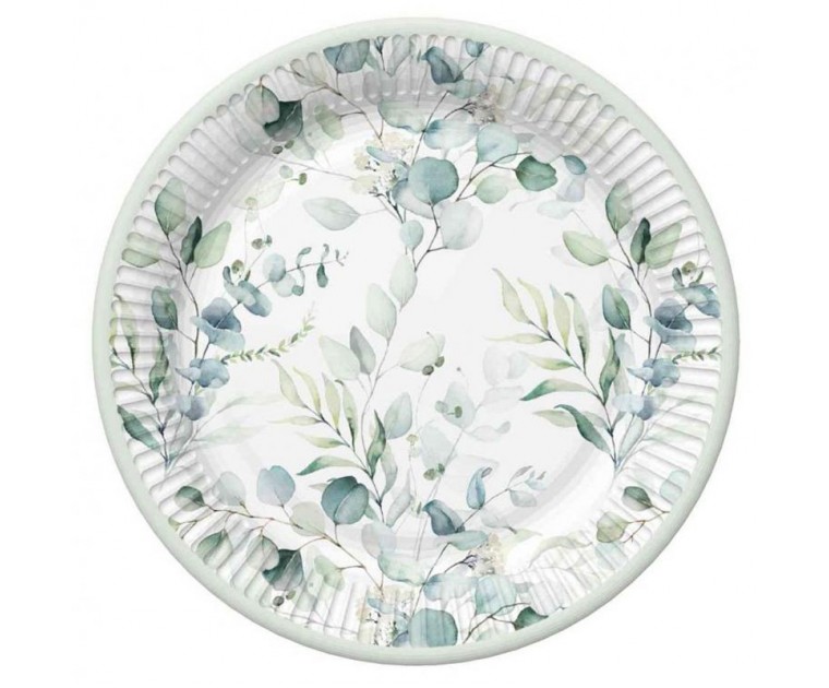 Pratos Folhas Eucalipto 23 cms