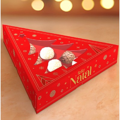 Caixas Prisma com Visor 10 Doces Brilhos de Natal