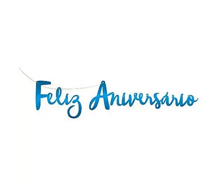 Banner Feliz Aniversário Azul