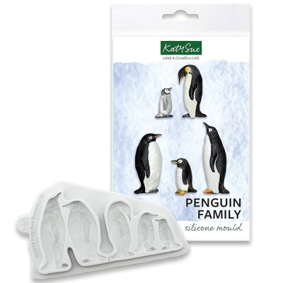 Molde Silicone Familía Pinguins