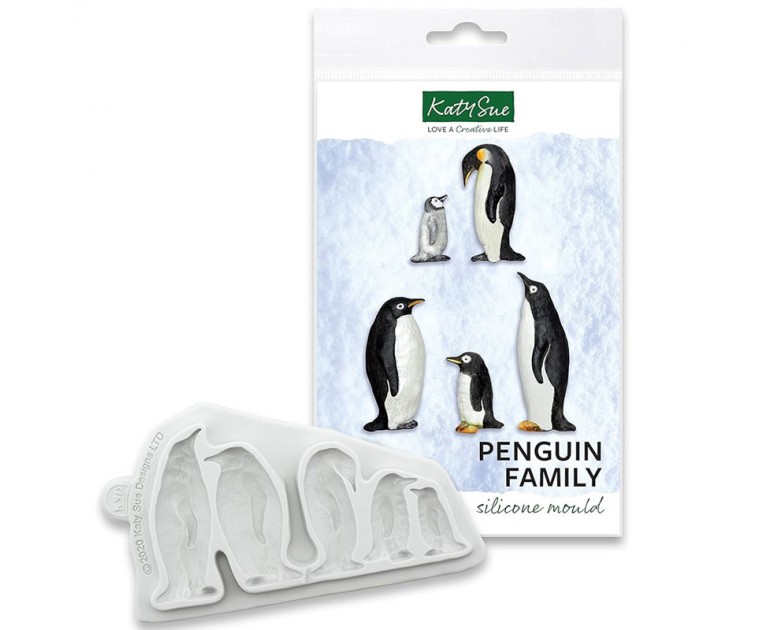 Molde Silicone Familía Pinguins
