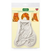 Molde Silicone Coruja Folha de Outono 