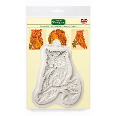 Molde Silicone Coruja Folha de Outono 