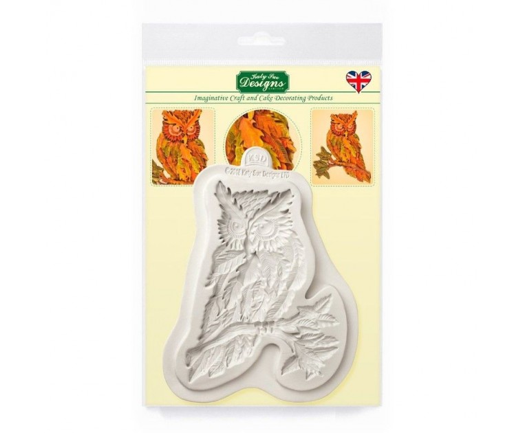 Molde Silicone Coruja Folha de Outono 
