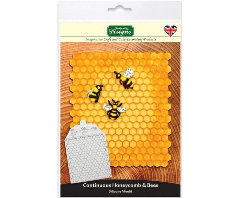 Molde de Silicone Favo de mel contínuo e abelhas