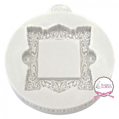 Molde Silicone Moldura Vintage Quadrada