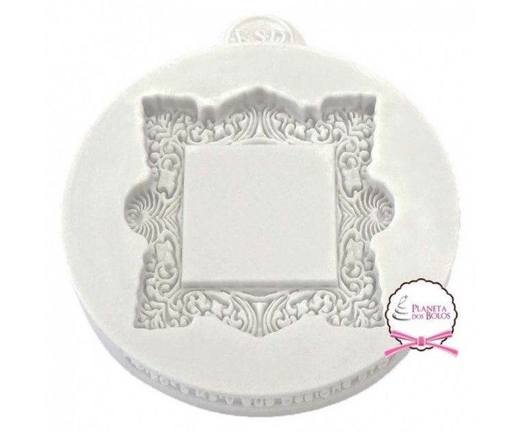 Molde Silicone Moldura Vintage Quadrada